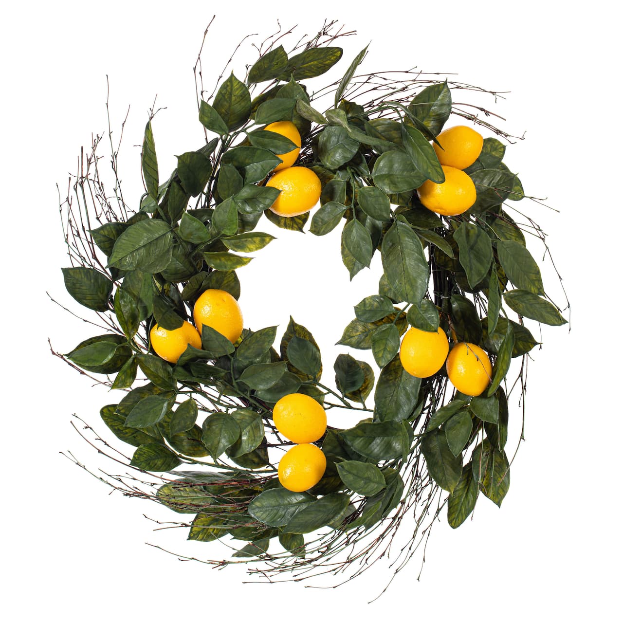 24" Green & Yellow Salal Leaf Lemon Wreath